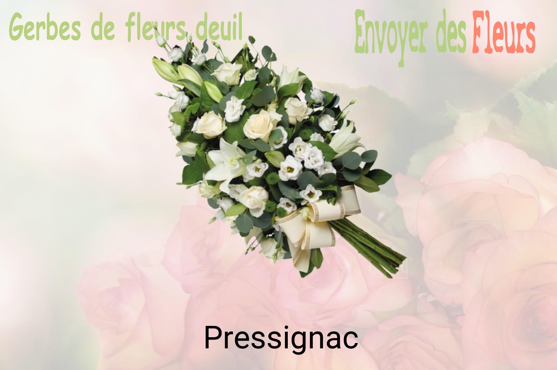 Gerbe de fleurs de deuil livrée à Pressignac
